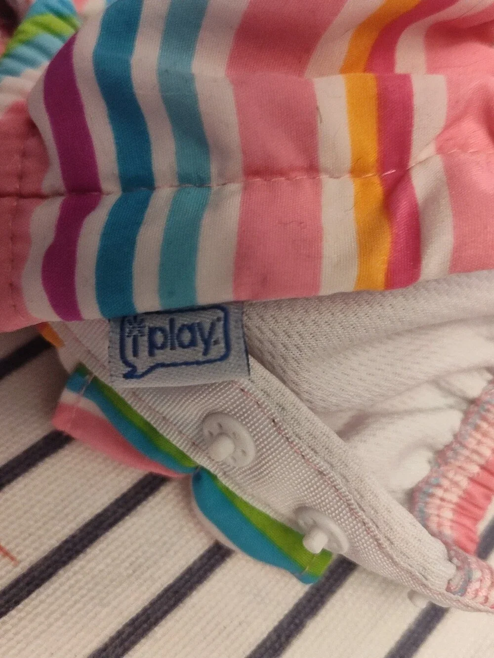 Ruffle Butts Pink Striped & Rainbow Striped Diaper Covers